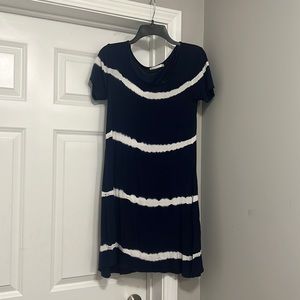 Small, white and blue stripped flowy dress